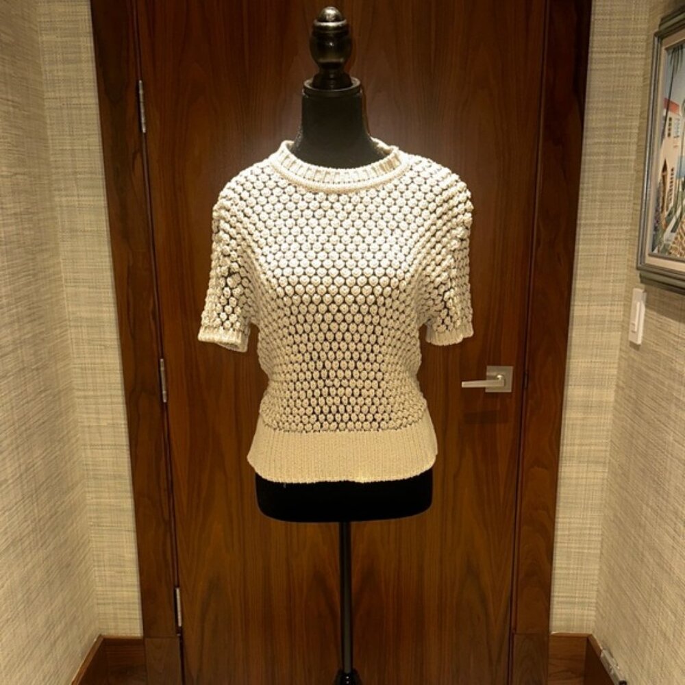 Chic Cream Knit Women's Sweater